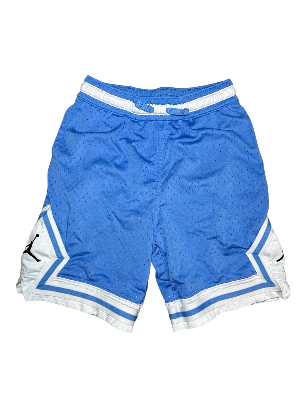 JORDAN Boys Carolina Blue Diamond Mesh Basketball Shorts Size L 12-13 year old